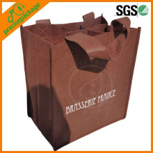 Durable Non Woven 6 Pack Wine Bag with customized logo